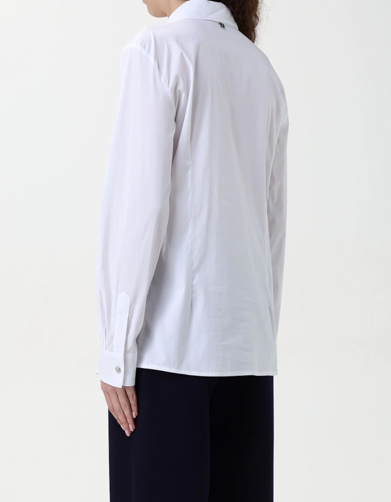Poplin Shirt Rhinestone Buttons