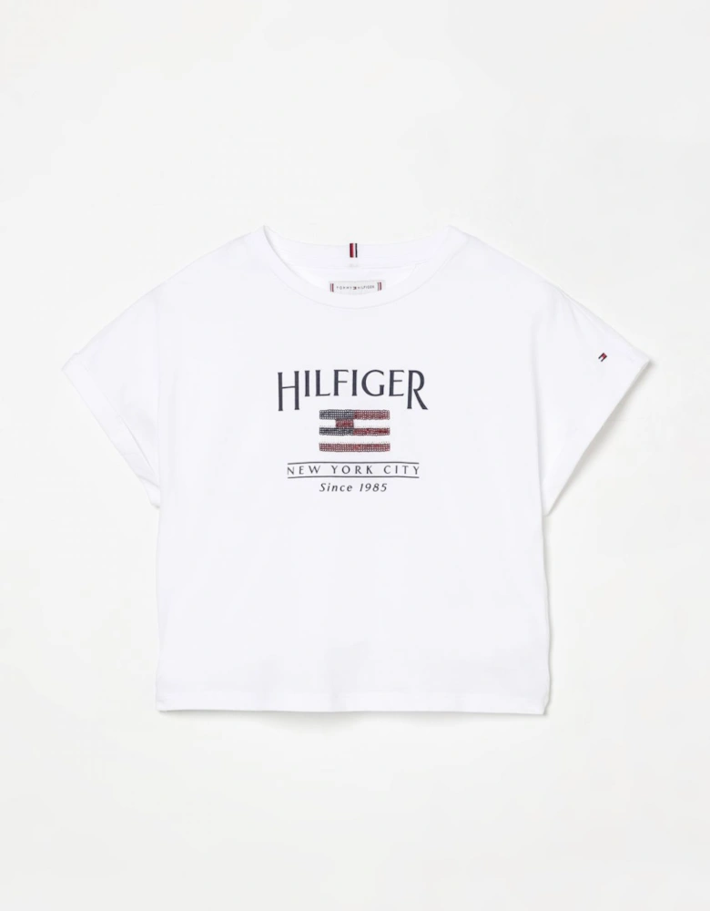 Hilfiger Tee Rhinestone Logo