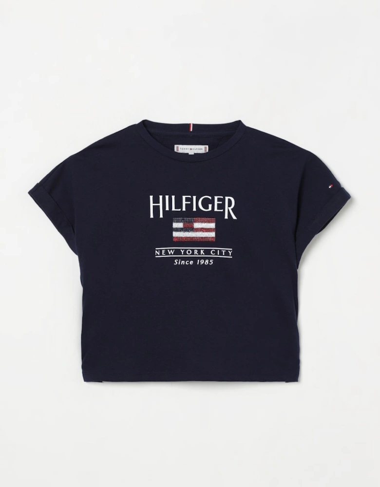Hilfiger Tee Rhinestone Logo