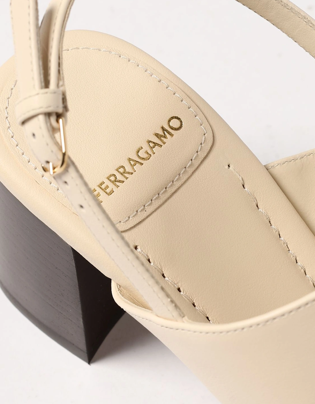 Leather Block Heel Sandals