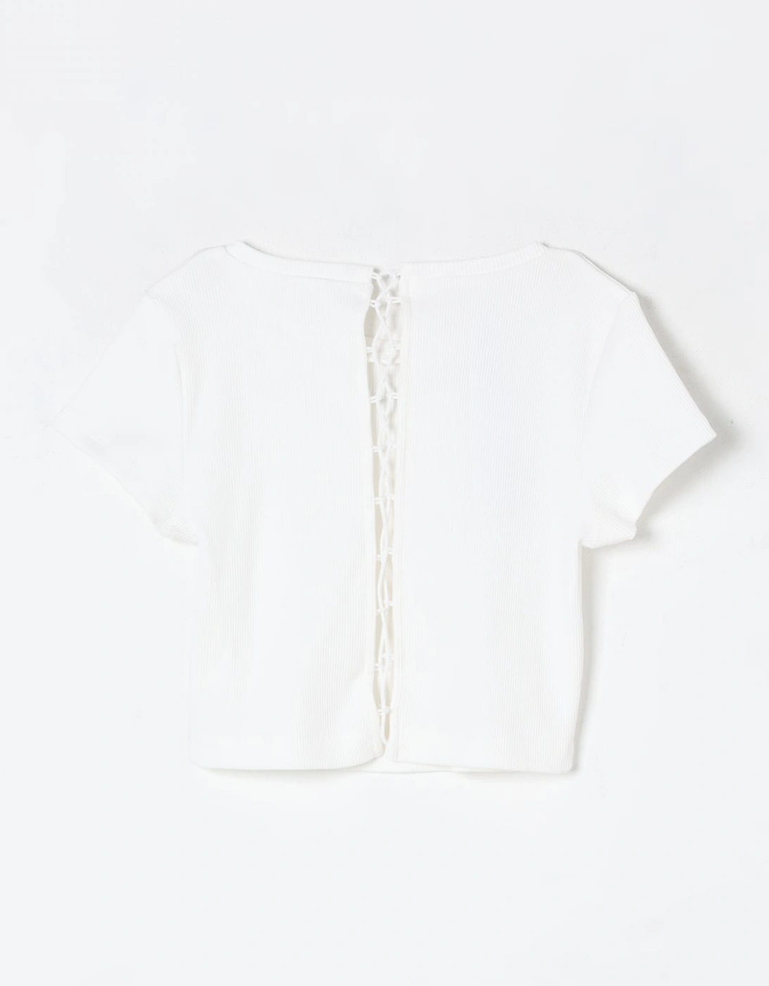 Ribbed Cropped Top Short Sleeves