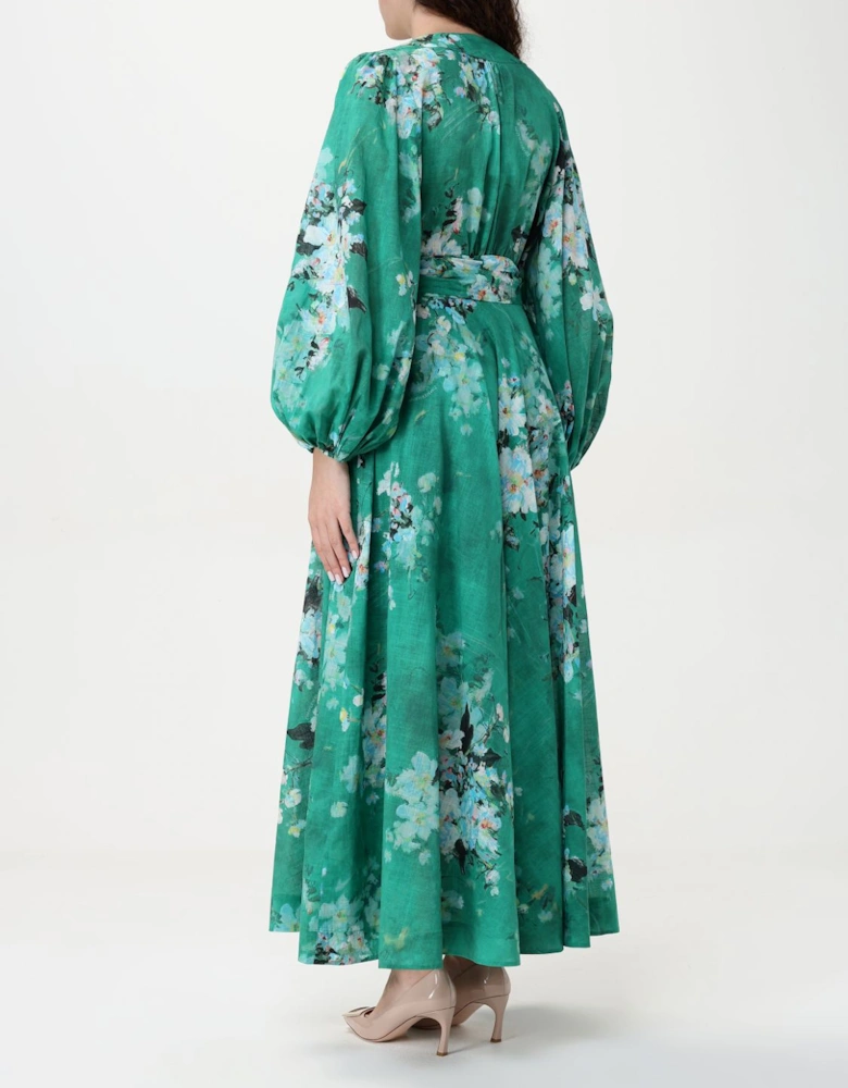 Floral Print Wrap Midi Dress