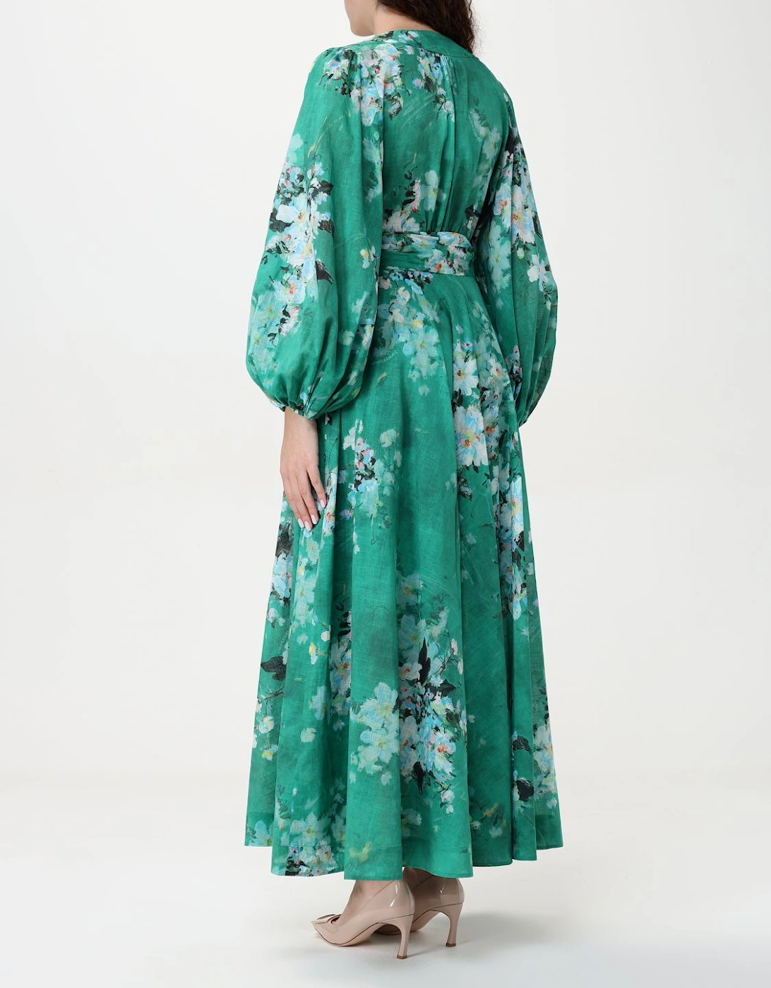Floral Print Wrap Midi Dress