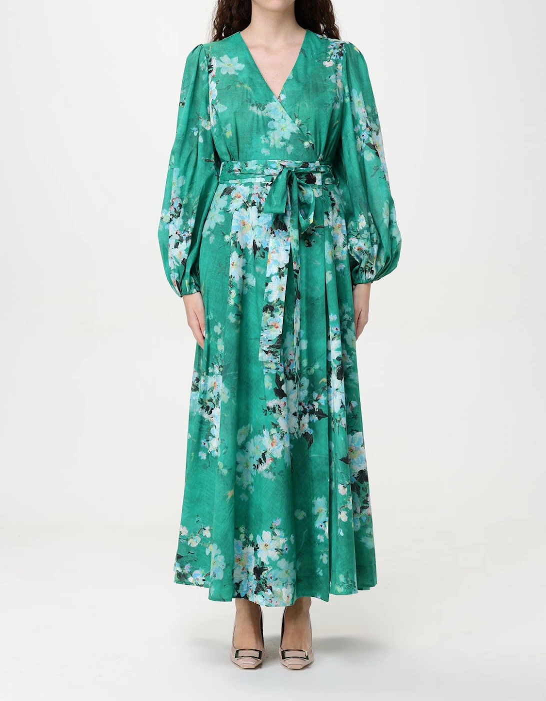 Floral Print Wrap Midi Dress, 5 of 4