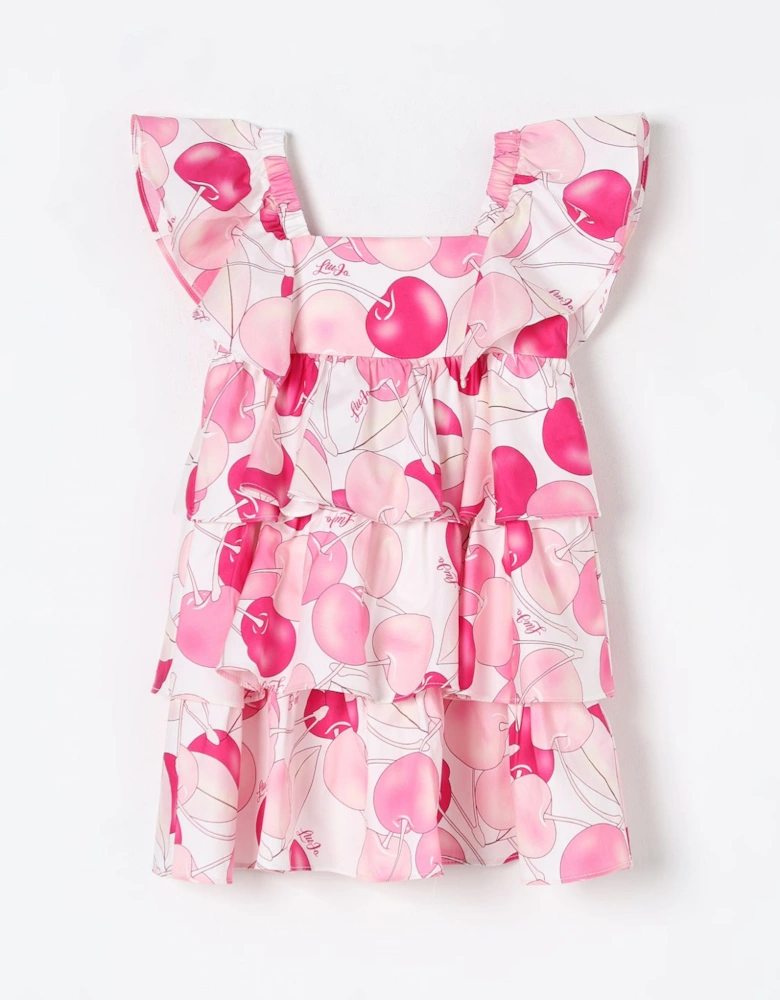 Cherry Print Tiered Dress