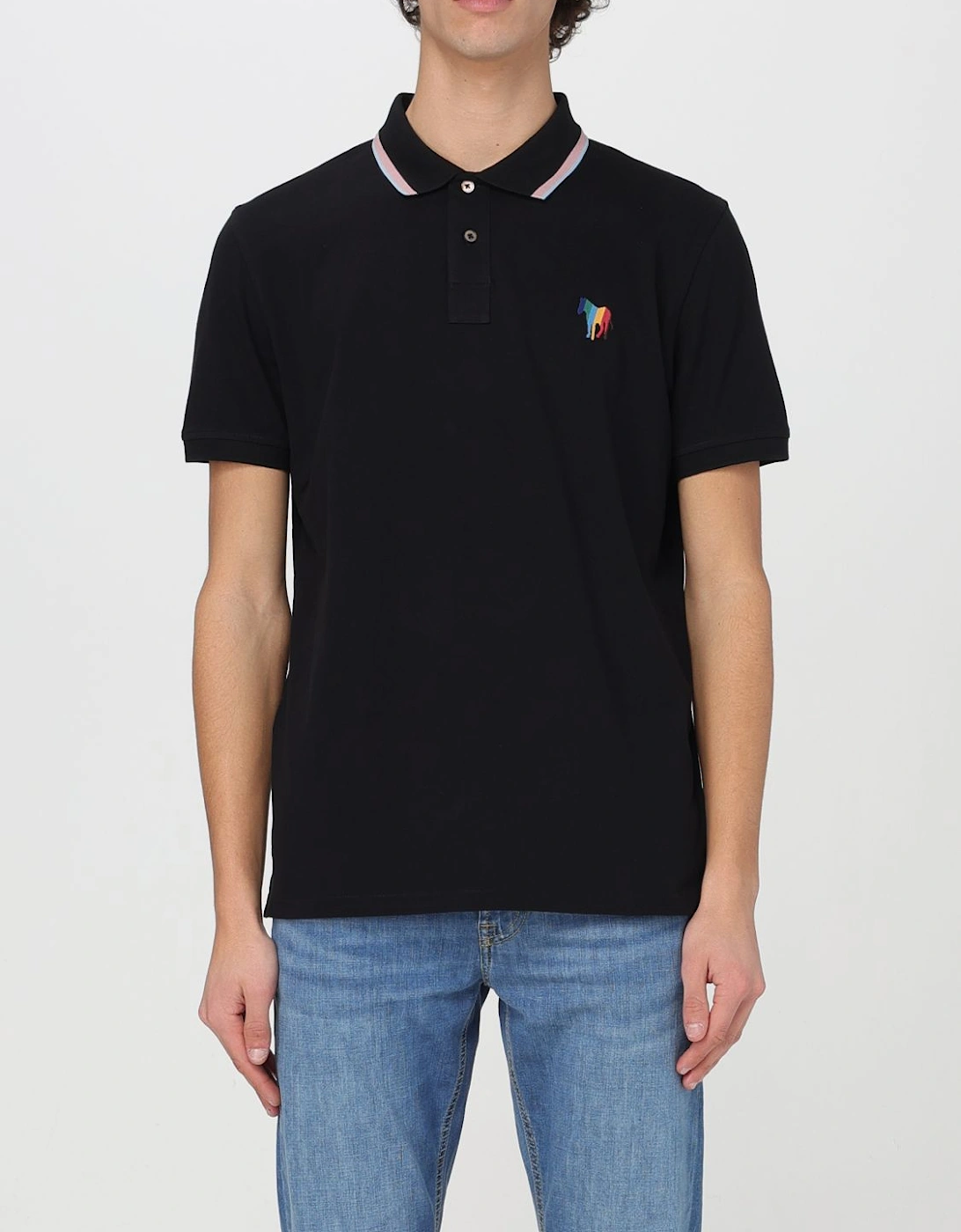 Short Sleeve Polo Shirt Rainbow Zebra, 4 of 3