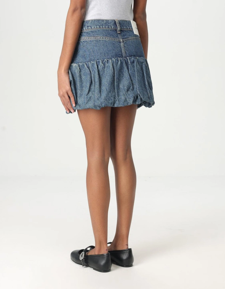 Balloon Denim Mini Skirt