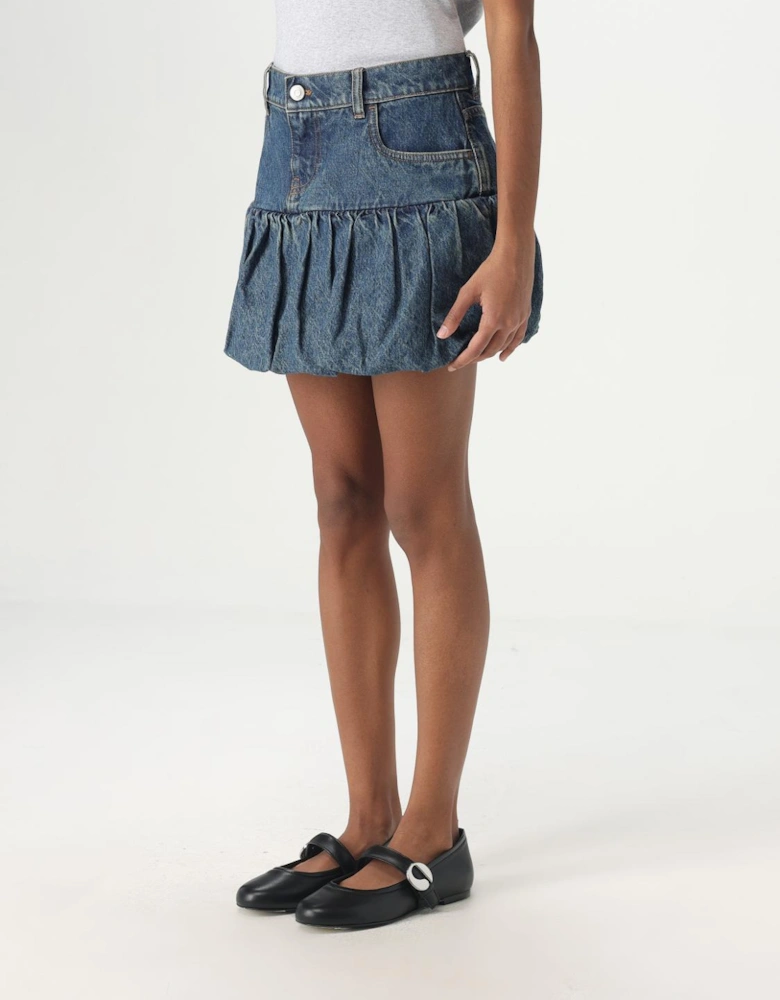 Balloon Denim Mini Skirt