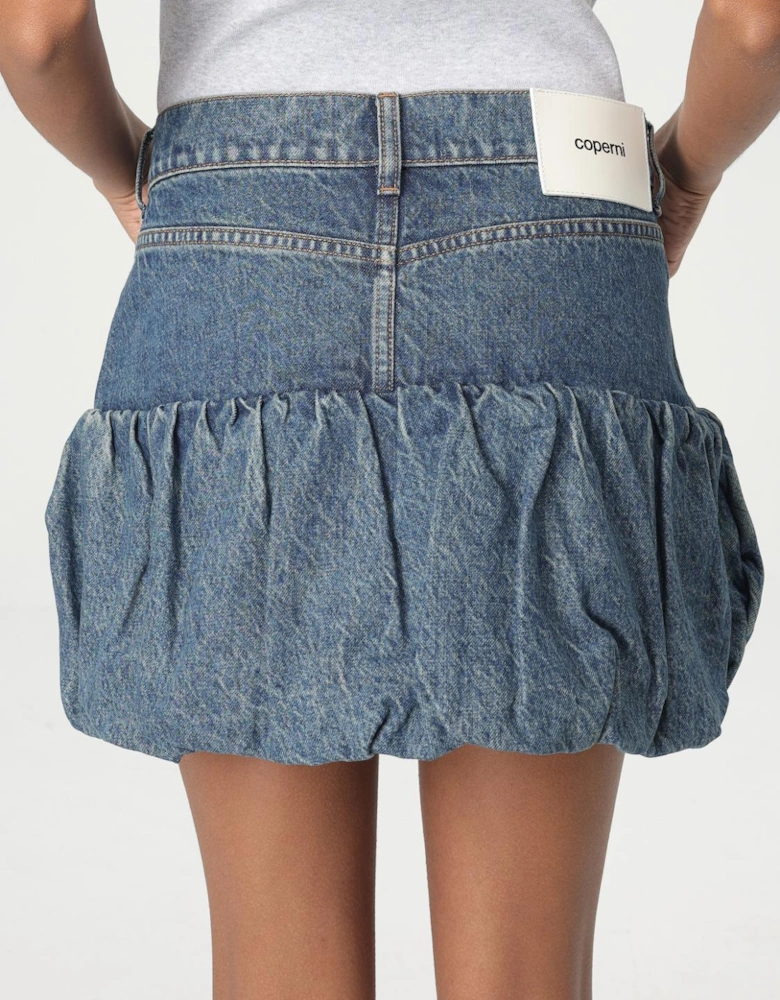 Balloon Denim Mini Skirt