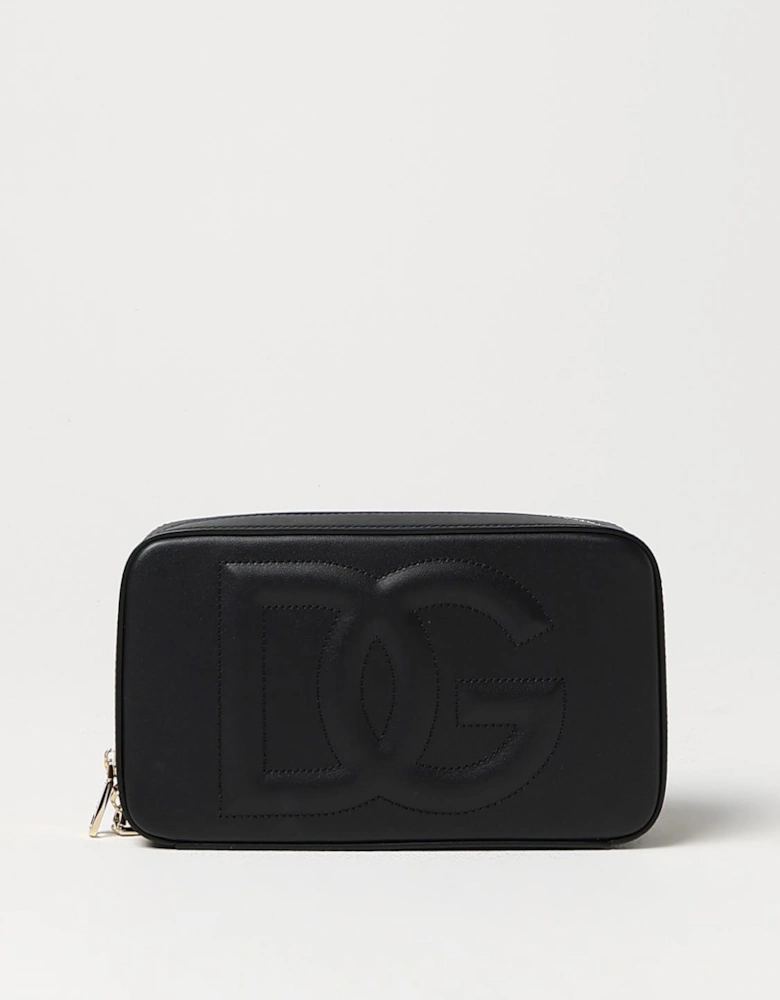 Quilted Leather Clutch Embossed Logo