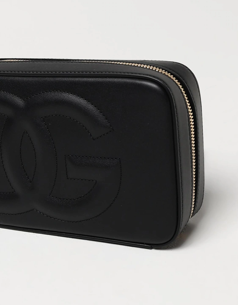 Quilted Leather Clutch Embossed Logo