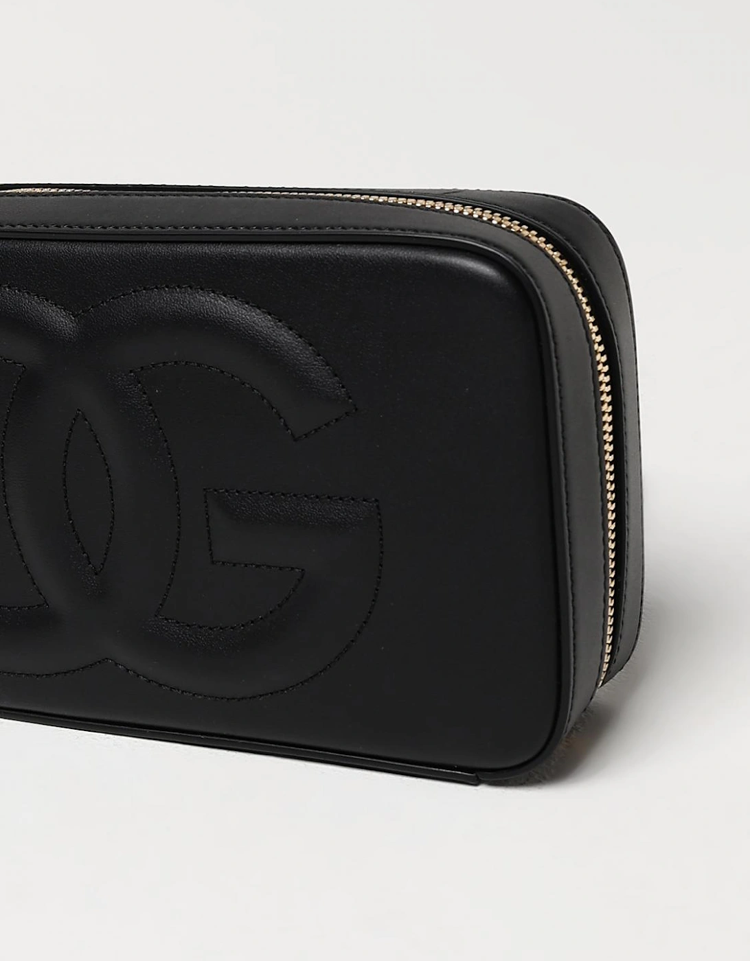 Quilted Leather Clutch Embossed Logo