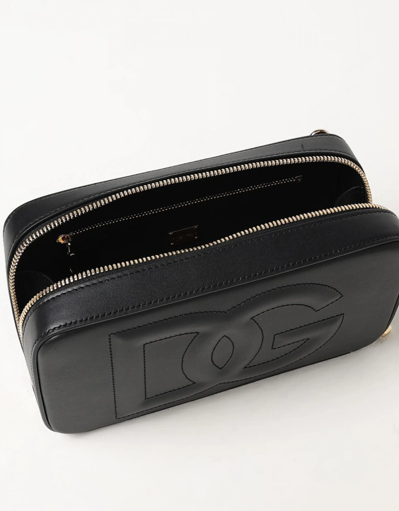 Quilted Leather Clutch Embossed Logo
