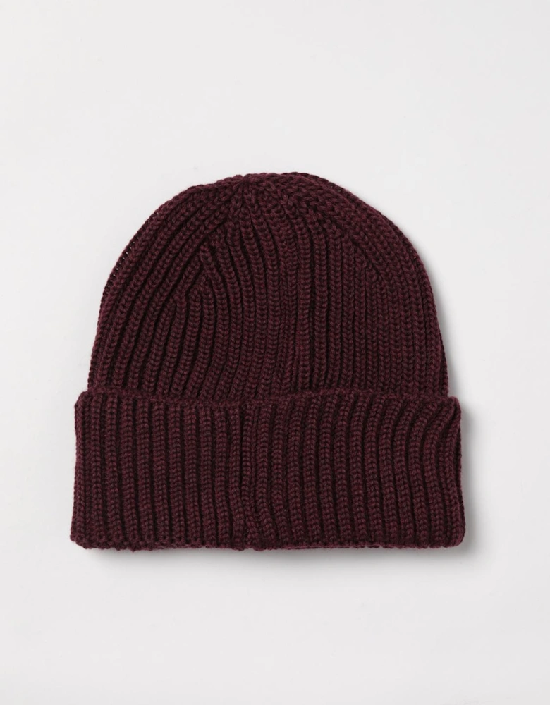 Ribbed Knit Beanie with Goggle Lens