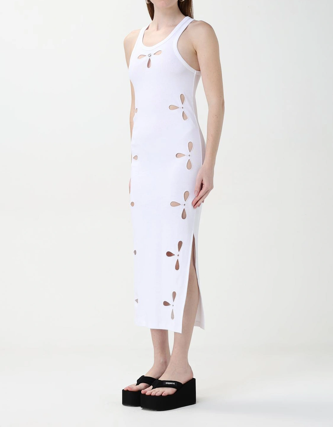 Cutout Midi Dress Floral Detail