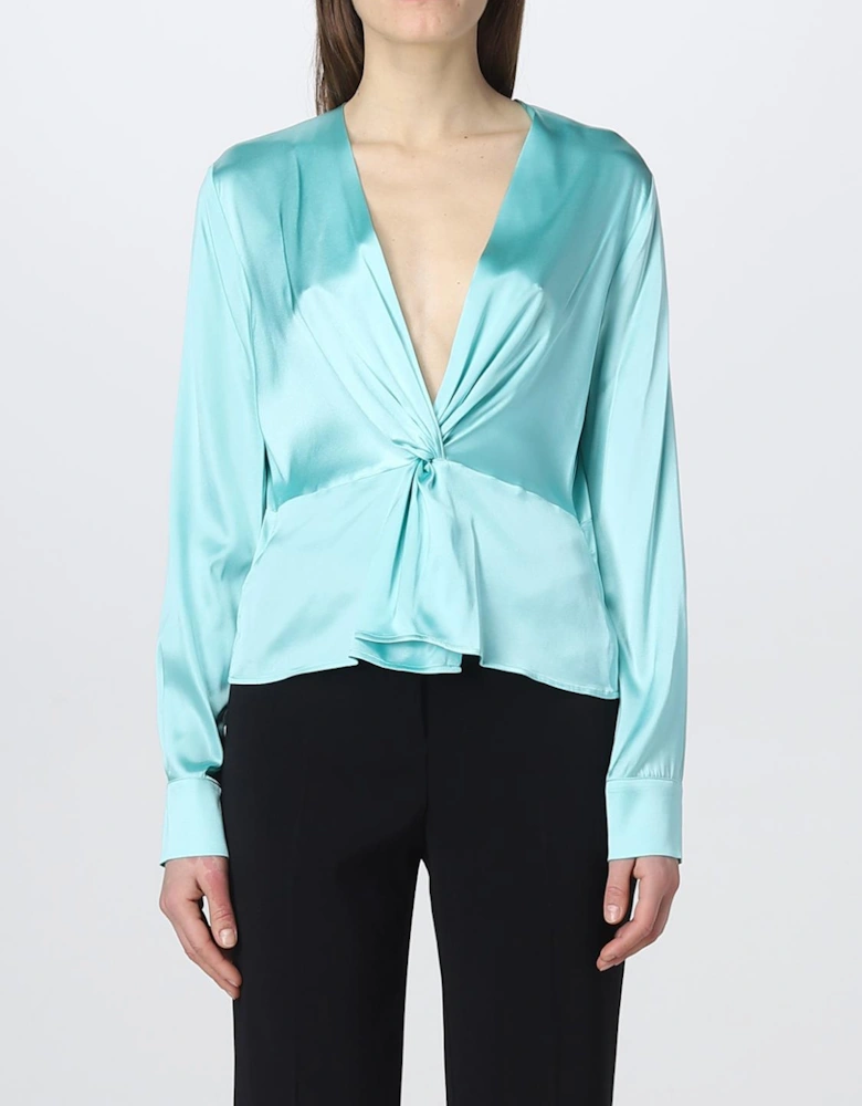 Silk KnotFront Blouse