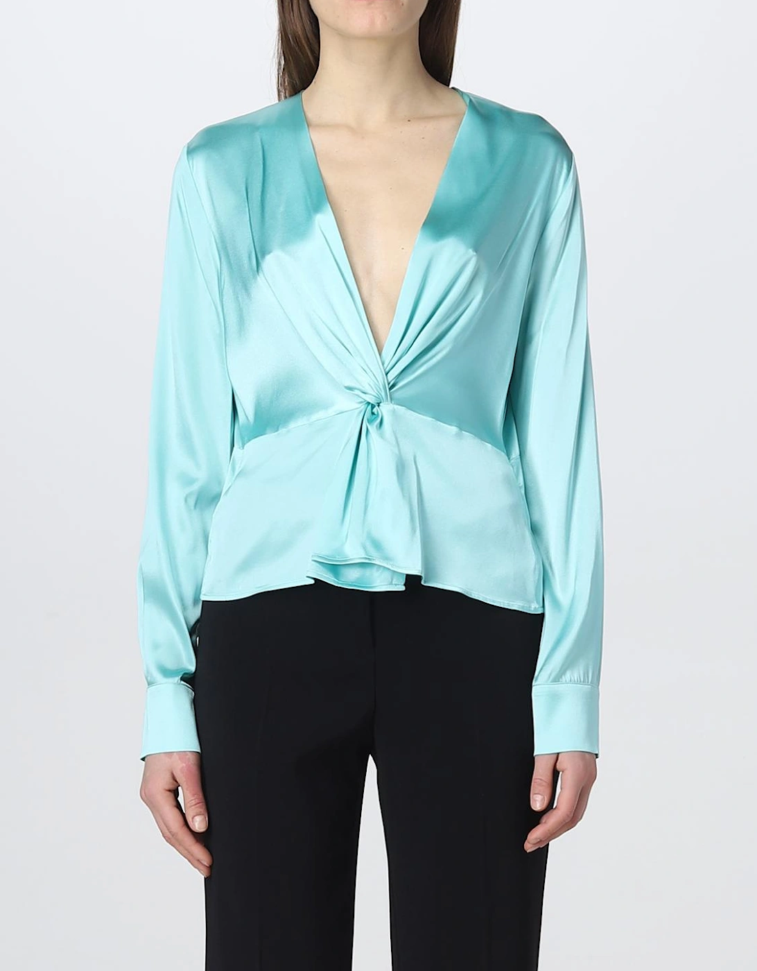 Silk KnotFront Blouse