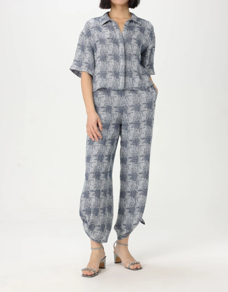 Wide Leg Pants Textured Design