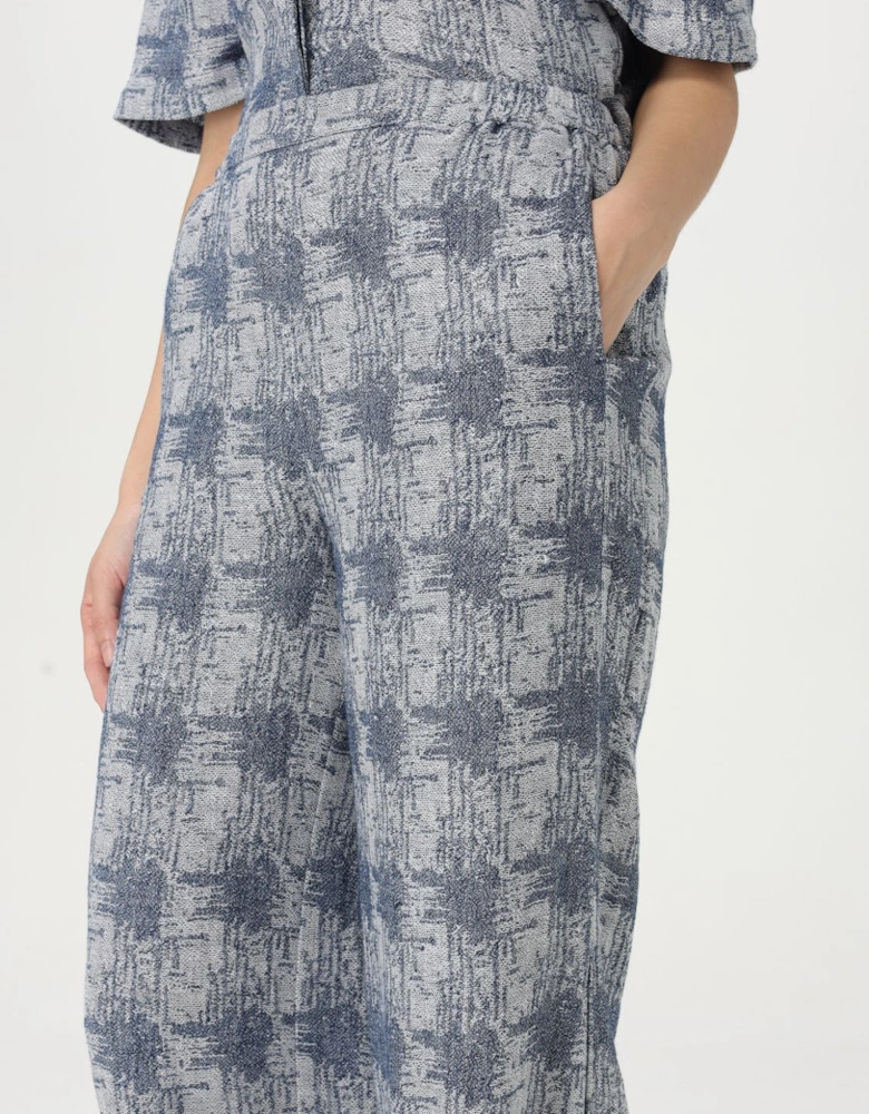 Wide Leg Pants Textured Design