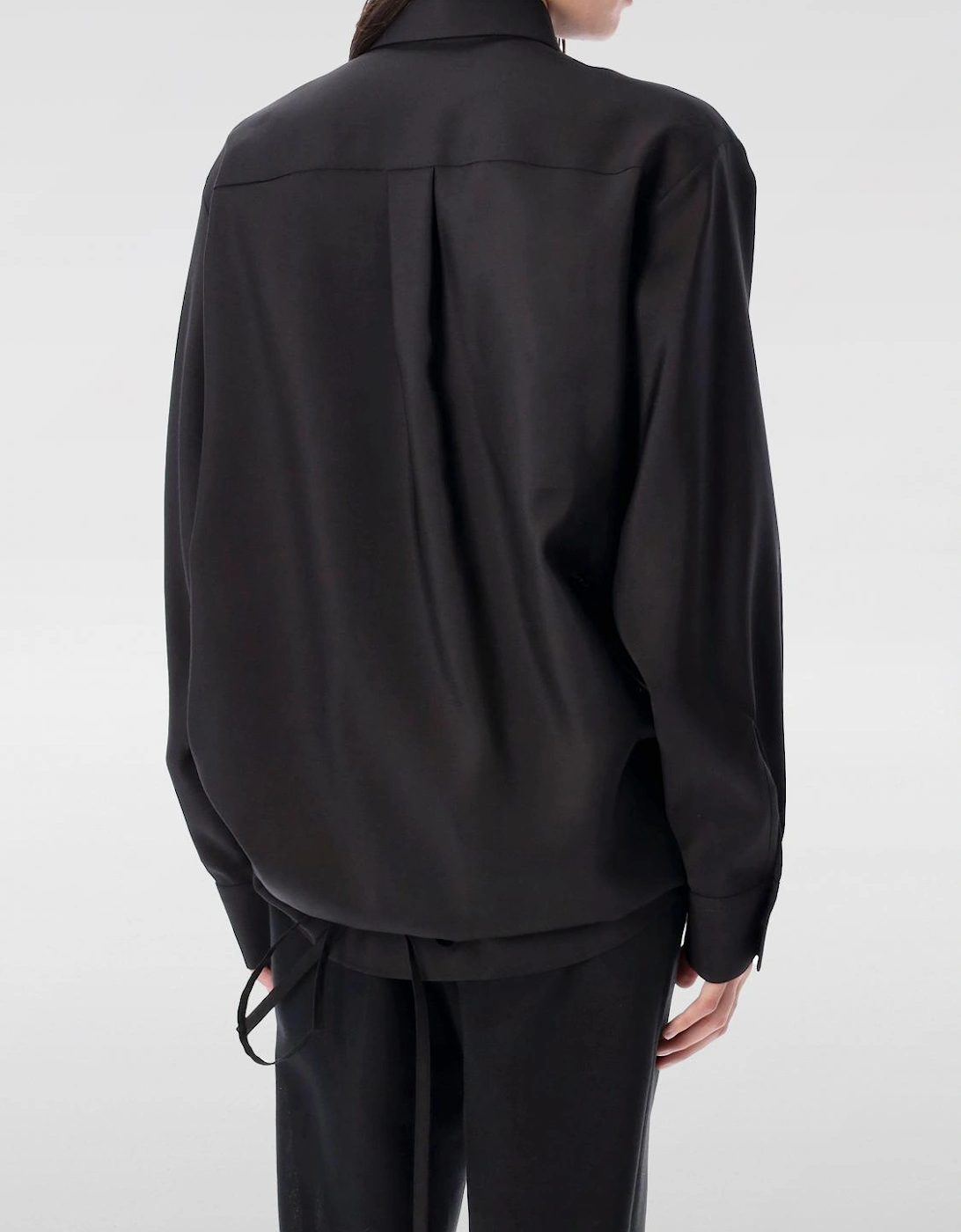 Draped Wrap Shirt Long Sleeves