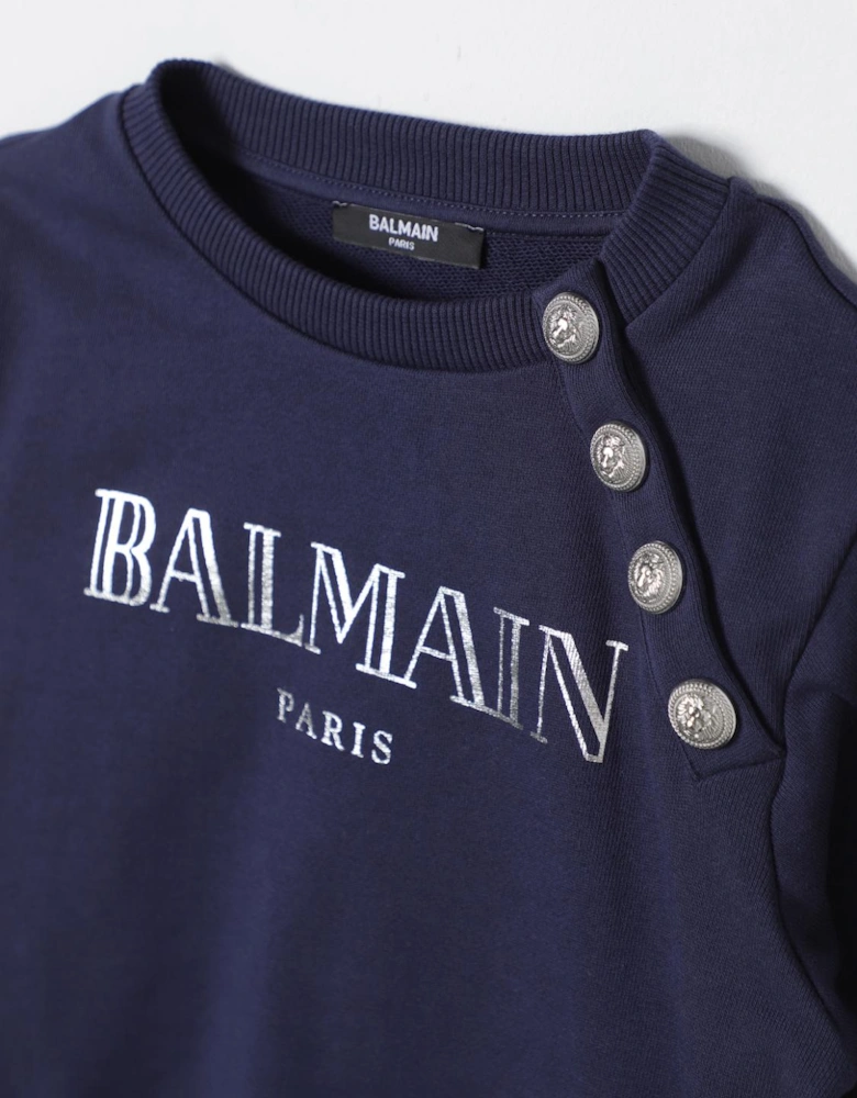 Kids Sweatshirt Button Detail