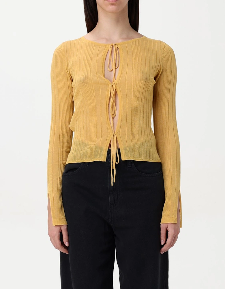 TieFront Ribbed Knit Cardigan