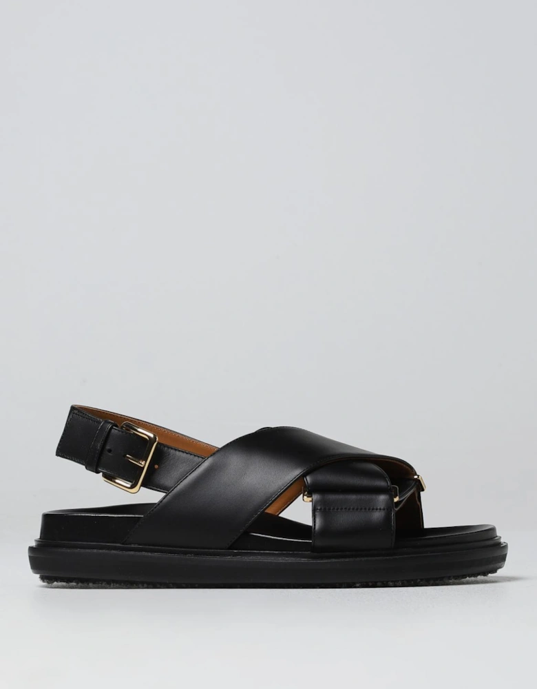 Leather CrossStrap Platform Sandals