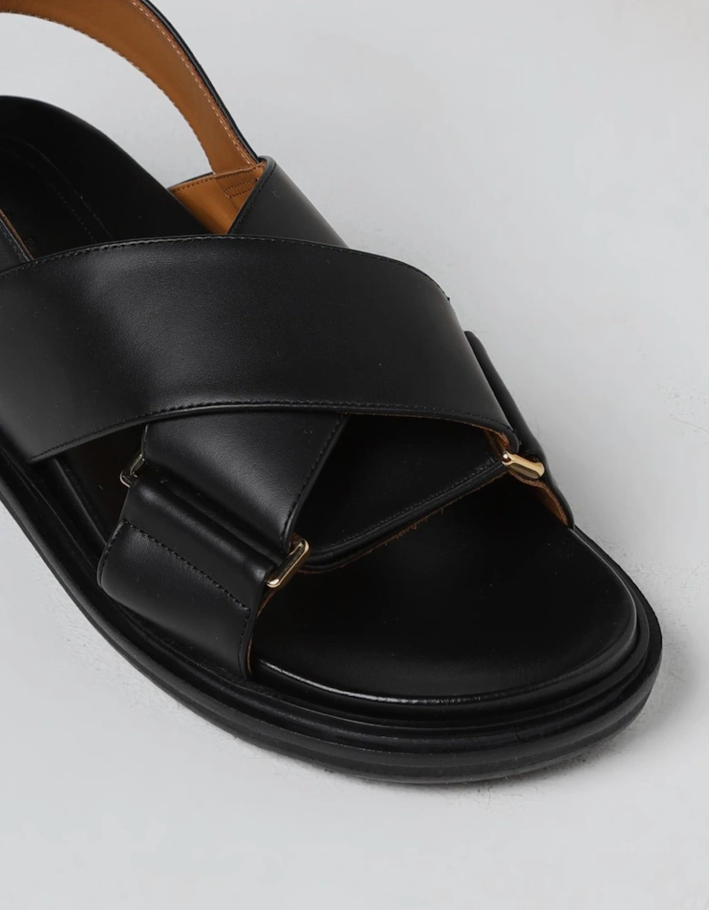 Leather CrossStrap Platform Sandals