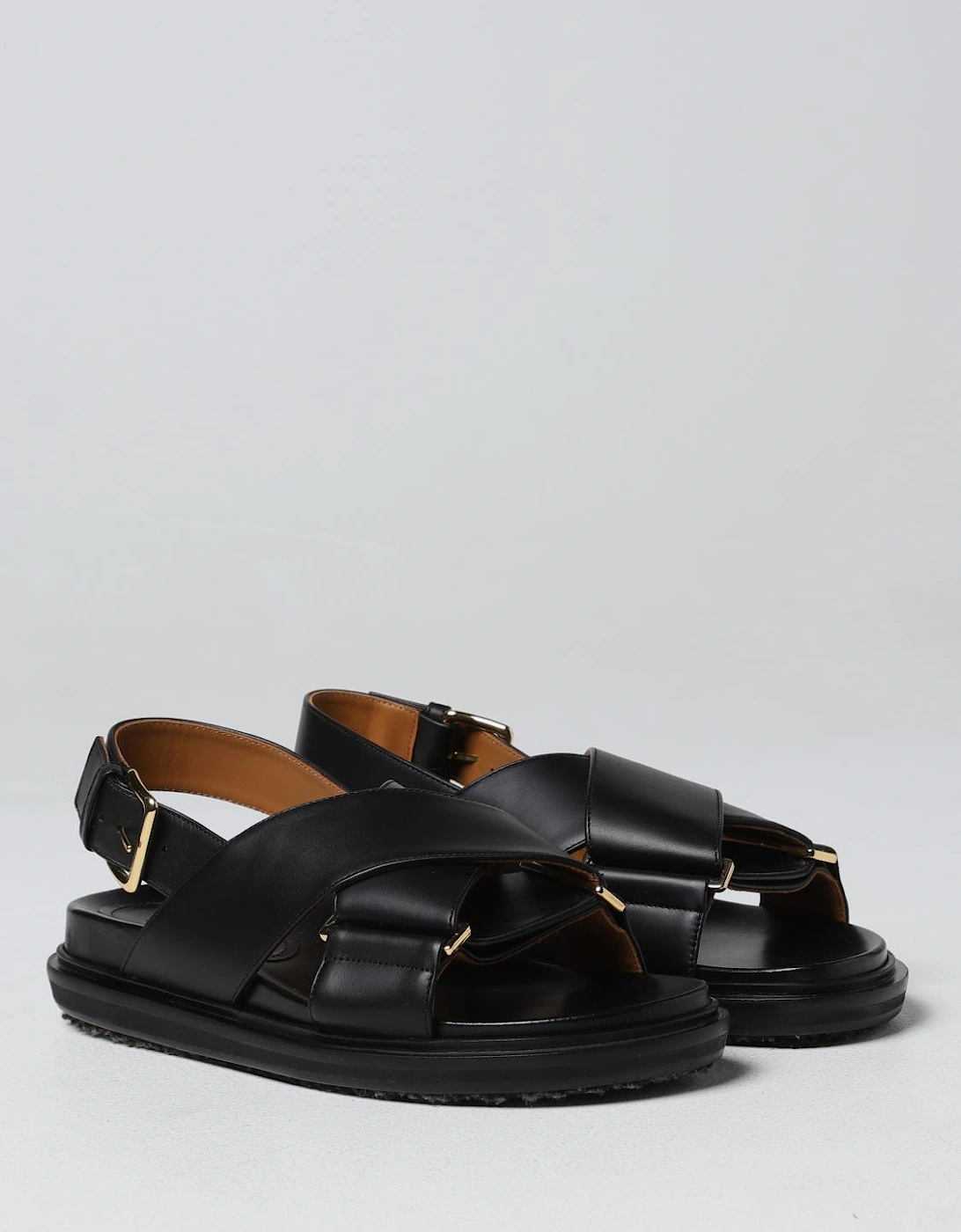 Leather CrossStrap Platform Sandals