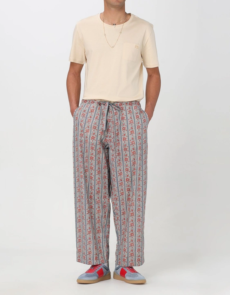 Multicolor Patterned Tailored Pants