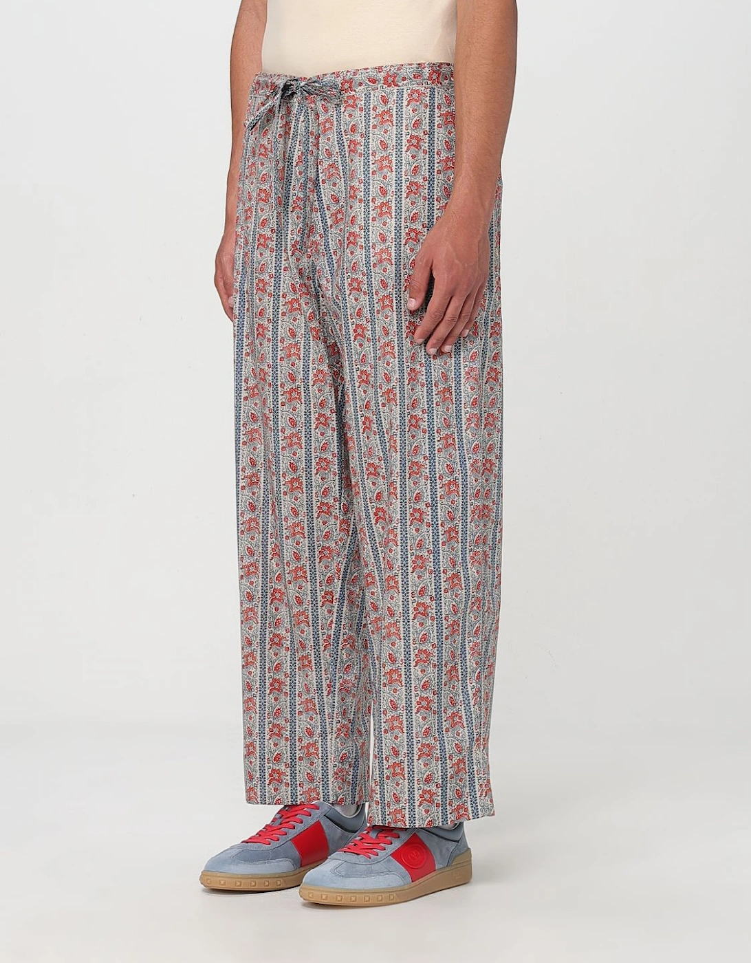Multicolor Patterned Tailored Pants
