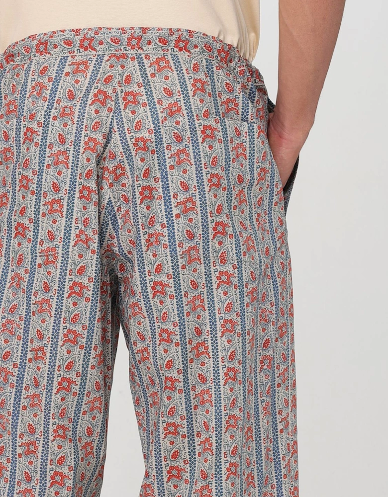 Multicolor Patterned Tailored Pants