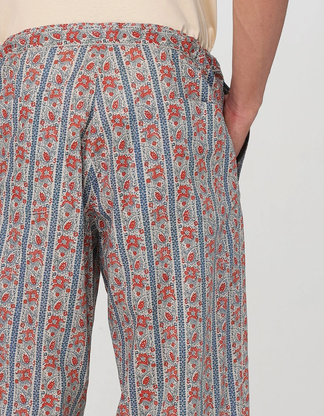Multicolor Patterned Tailored Pants