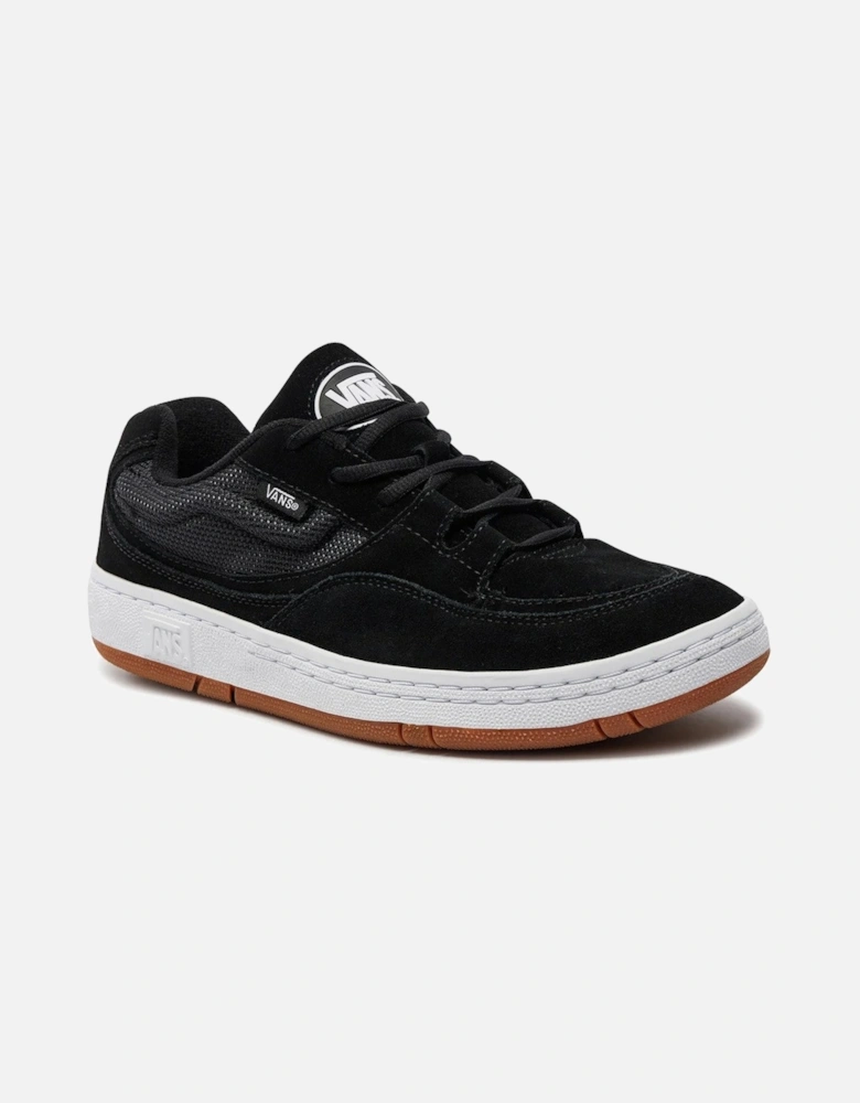 LeatherRoundToeRubberSoleSneakers