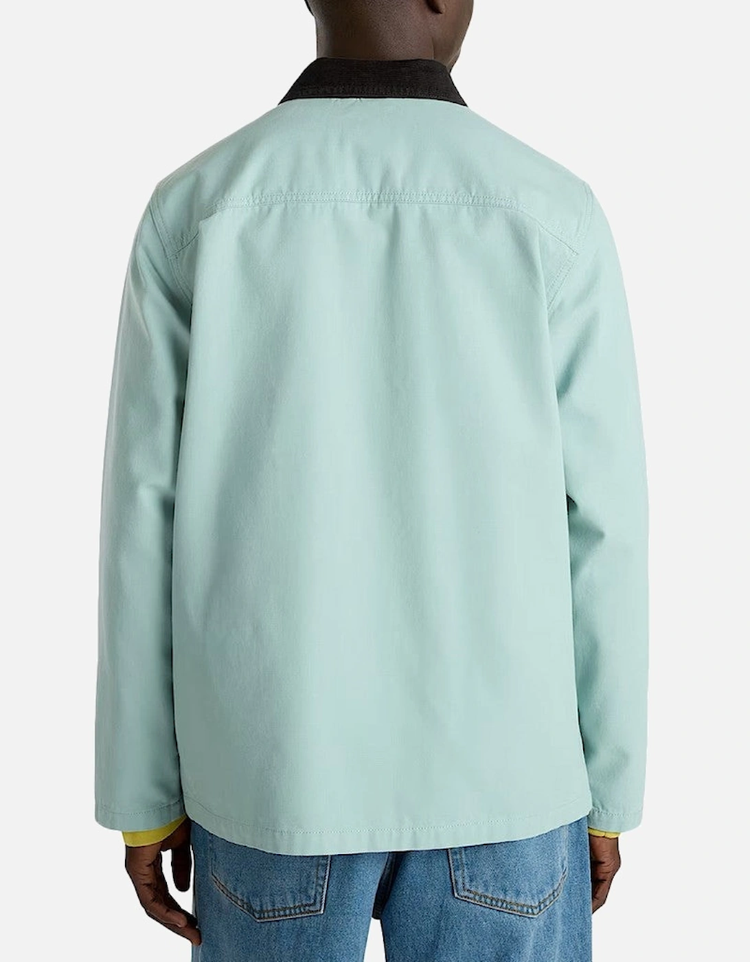 Cotton Bomber Jacket with Logo and Button Fastening