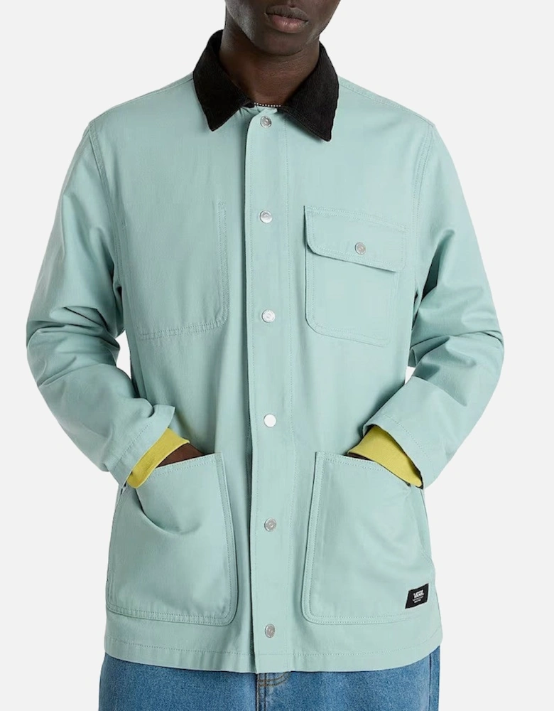Cotton Bomber Jacket with Logo and Button Fastening