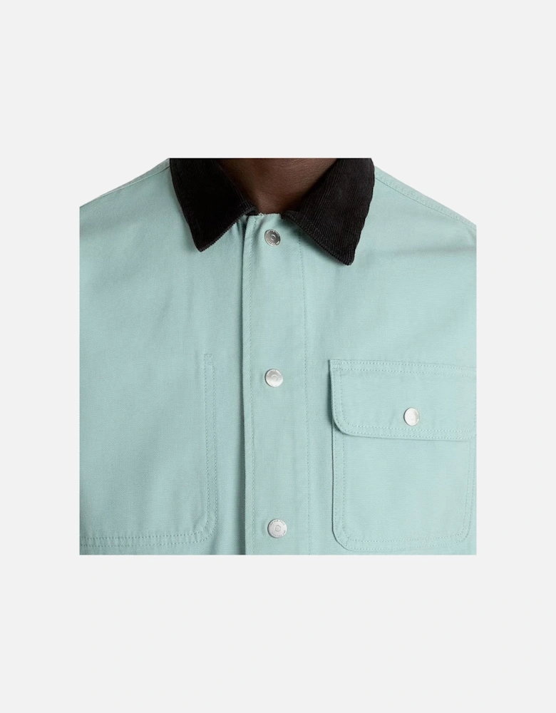 Cotton Bomber Jacket with Logo and Button Fastening