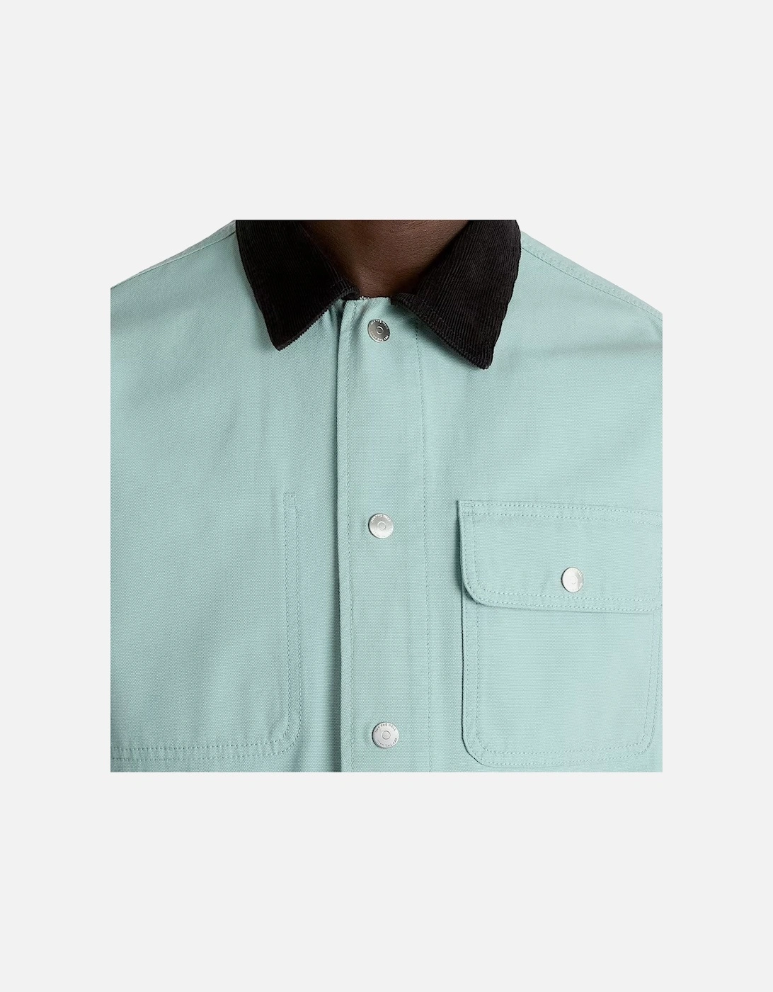 Cotton Bomber Jacket with Logo and Button Fastening