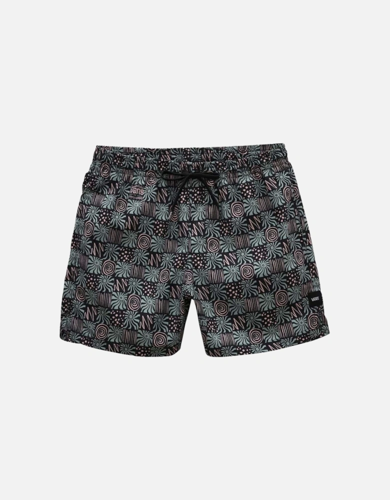 Elastic Waistband Polyester Swimsuit with Visible Logo