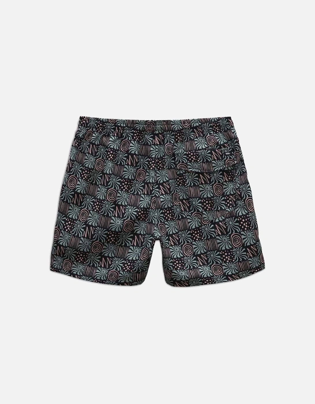 Elastic Waistband Polyester Swimsuit with Visible Logo