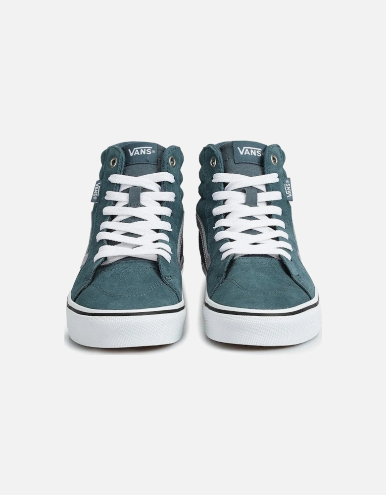 Leather Sneakers with Rubber Sole and Round Toe