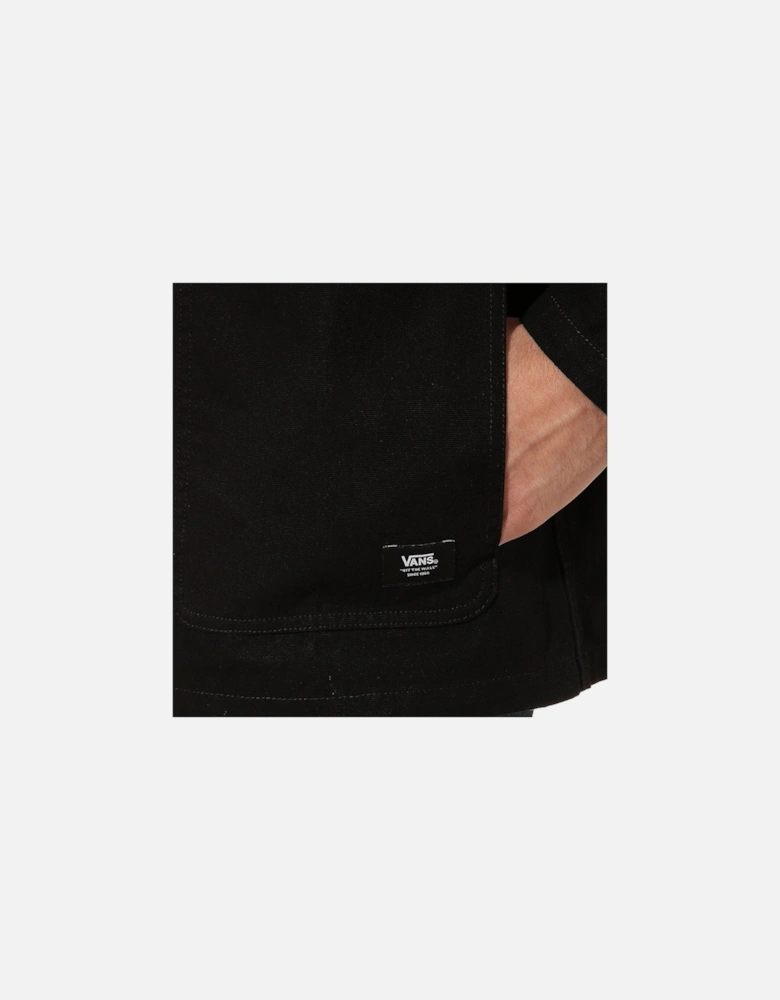 Cotton Jacket with Button Fastening and Visible Logo