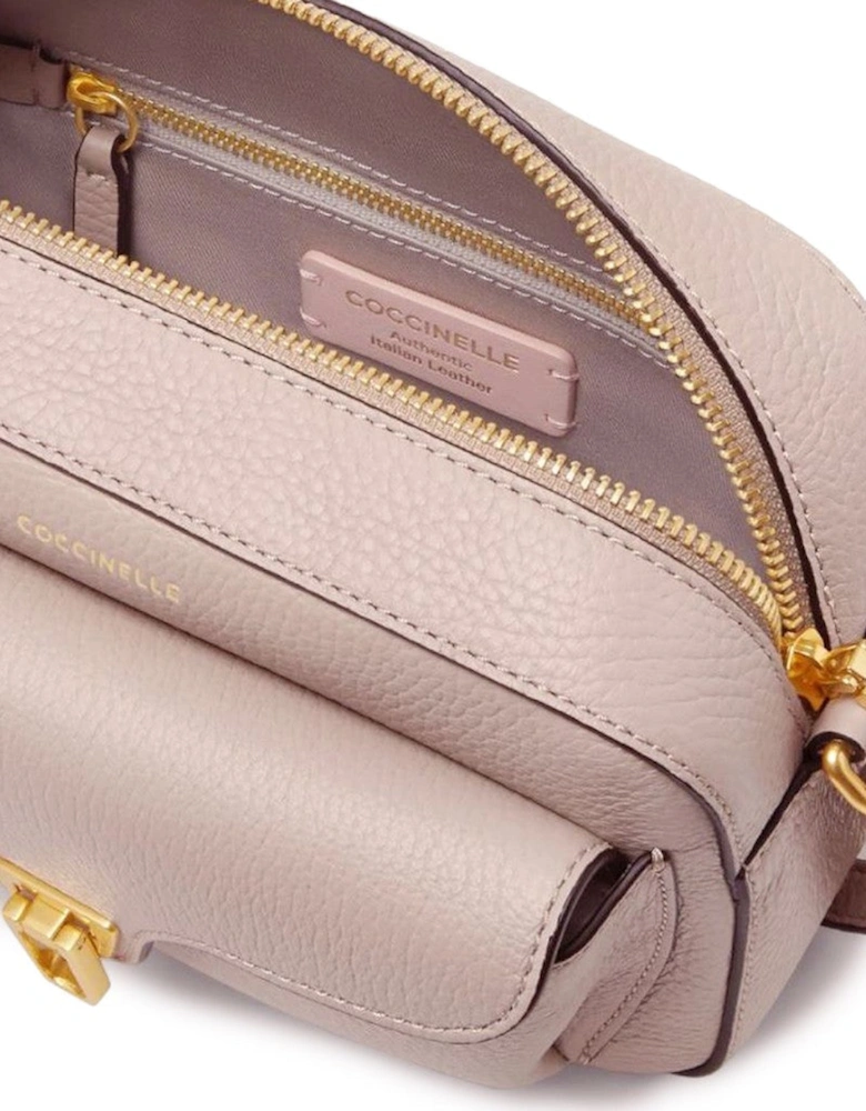 Leather Across-Body Bag with Adjustable Strap and Zip Fastening