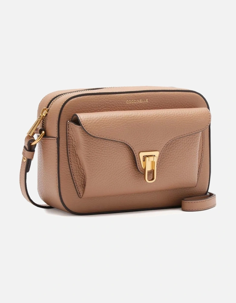 Leather Across-Body Bag with Adjustable Strap and Zip Fastening