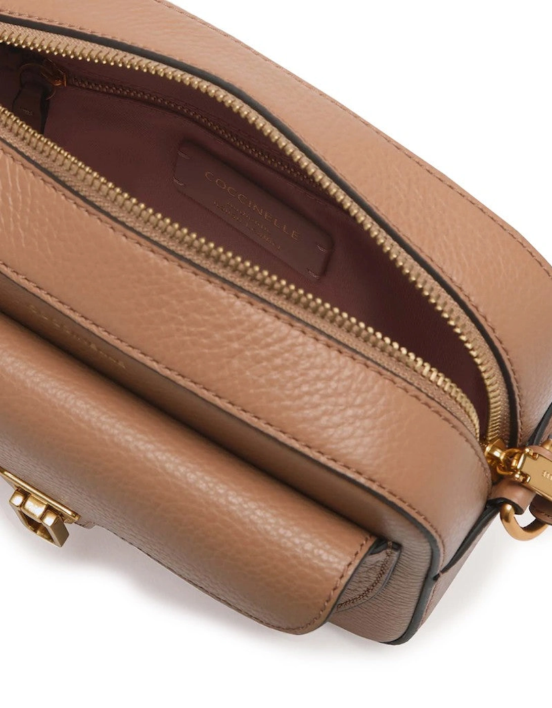 Leather Across-Body Bag with Adjustable Strap and Zip Fastening