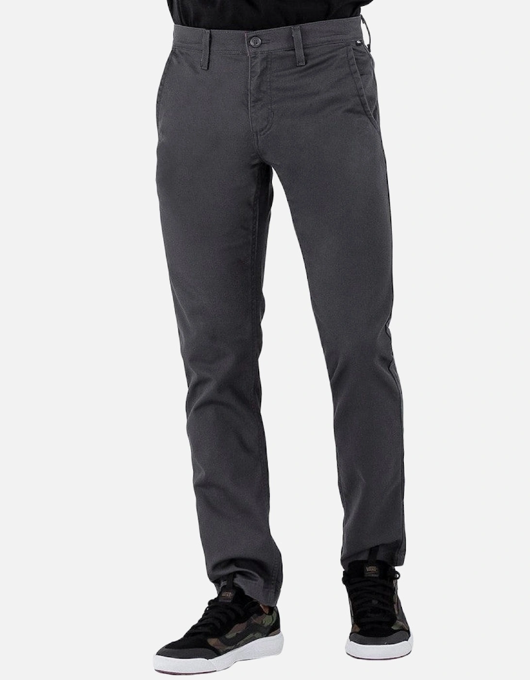 Slim Fit Cotton Blend Trousers with Button and Zip Fastening, 4 of 3