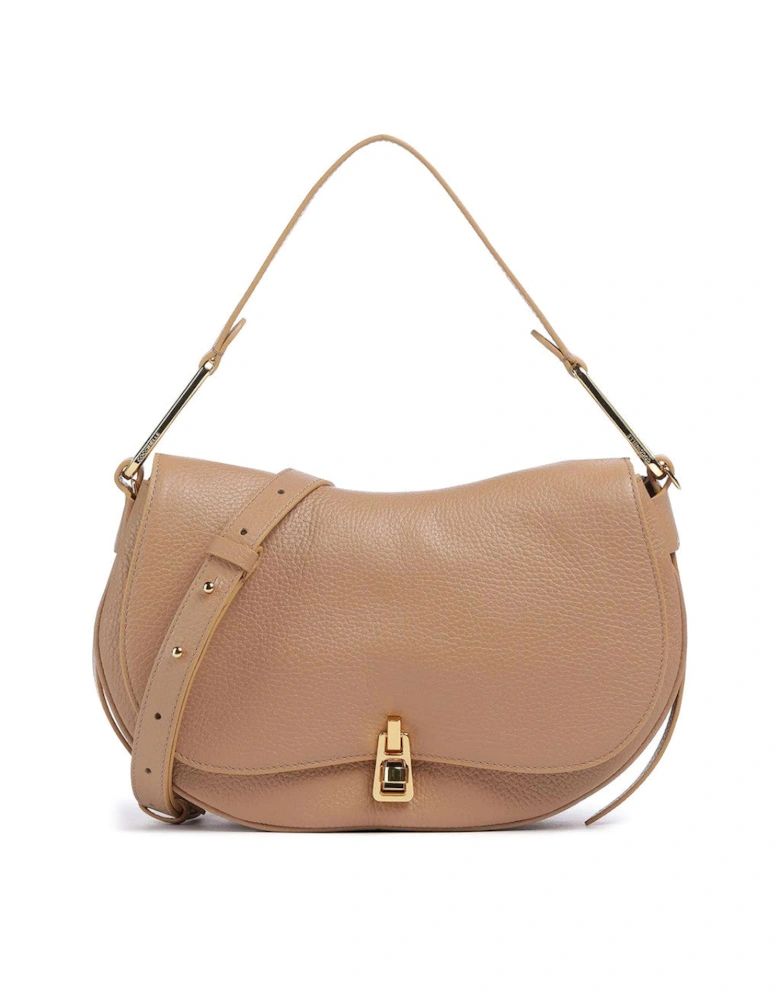 Leather Shoulder Bag with Metallic Fastening
