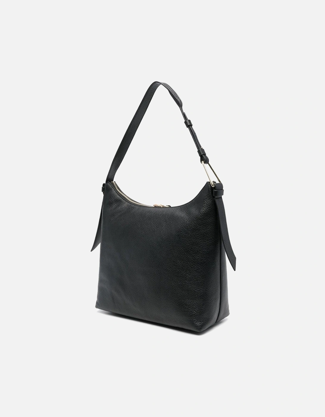 Leather Shoulder Bag with Adjustable Strap and Zip Fastening