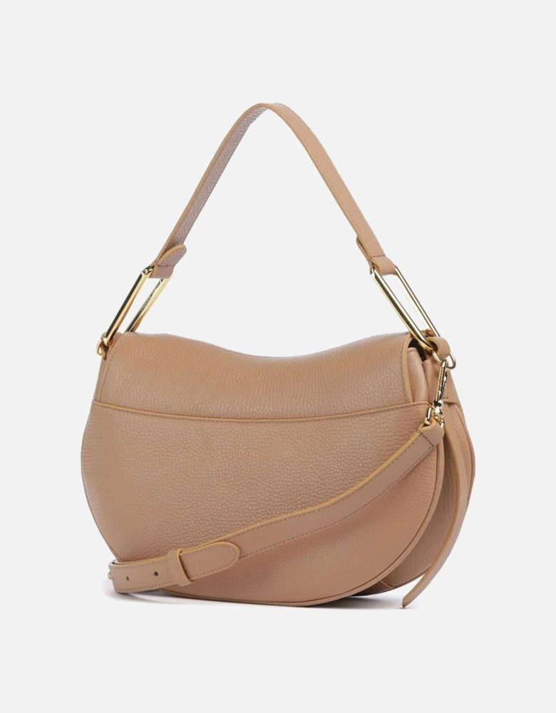 Leather Shoulder Bag with Metallic Fastening