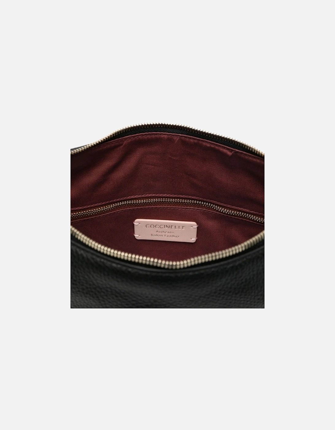 Leather Shoulder Bag with Adjustable Strap and Zip Fastening